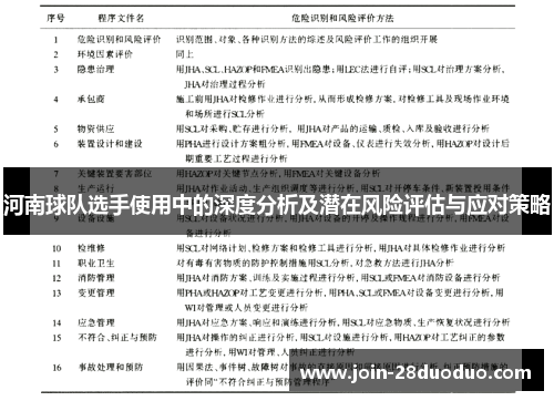 河南球队选手使用中的深度分析及潜在风险评估与应对策略